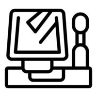 Cashier accepting contactless payment with pos terminal vector