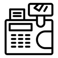 Credit card machine processing payment with receipt printing vector