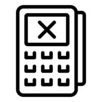 Payment terminal showing error message digital payment icon vector