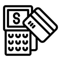 Credit card being inserted in pos terminal for payment vector