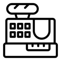 Cash register displaying bread representing bakery purchase transaction vector