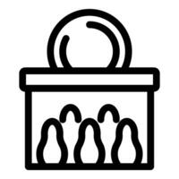 Bowling ball aiming at pins icon showing bowling game vector