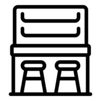 Bar counter with stools offering seating for customers enjoying drinks vector