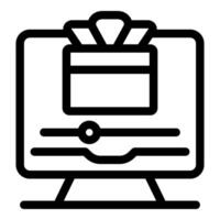 Credit card showing on computer screen for online shopping checkout vector