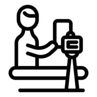 Laboratory technician analyzing sample with electronic device vector