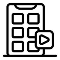 Smartphone showing video player app icon vector