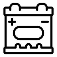 Car battery icon showing plus and minus terminals for power vector