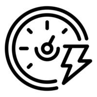 Speedometer showing energy consumption with lightning bolt icon vector