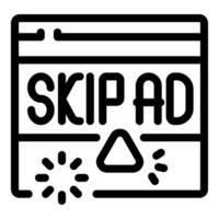 Website banner showing skip ad button with loading icon vector
