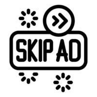 Skip ad button with loading icon showing user is skipping advertisement vector