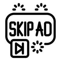 Skip ad button with loading icon for website interface vector