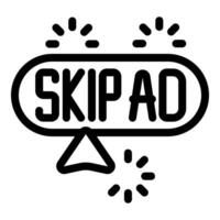 Skip ad button being clicked with cursor in rounded rectangle vector