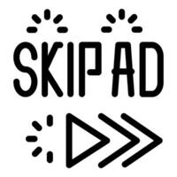 Skip ad button with arrows is showing fast forwarding concept vector
