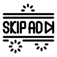 Skip ad button appearing showing possibility to skip advertisement vector