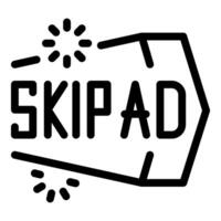 Skip ad button showing concept of online advertisement vector