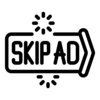 Skip ad button with loading icon for website or app vector