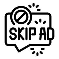 Skip ad button telling you to skip advertisement vector