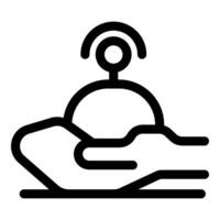 Hand holding wifi signal icon representing secure connection vector