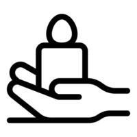 Hand holding fragile human life symbol with care and attention vector