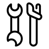Adjustable wrench and spanner representing construction and repair vector