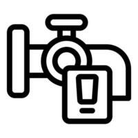 Plumbing water valve showing error message symbol icon vector
