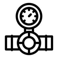 Water pipe meter measuring pressure with gauge icon vector