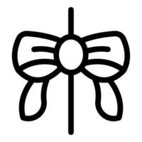 Big knotted bow hanging on a string icon vector