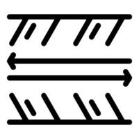 Double sided fabric showing warp and weft threads with arrows icon vector
