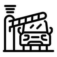 Car passing through open barrier gate vector
