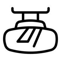 Car rearview mirror icon showing parallel lines for safe driving distance vector