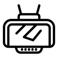 Old television set broadcasting news with static noise on screen vector