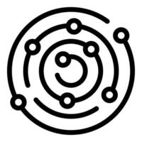 Solar system model with planets orbiting around sun icon vector