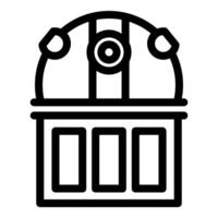 Simple line art icon of an observatory building facade vector