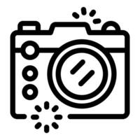 Modern digital camera flashing taking photo icon vector