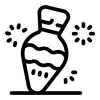 Magic potion bottle standing and sparkling, witchcraft concept vector