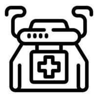 Robotic surgery machine operating with medical cross symbol vector