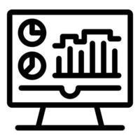 Business analytics on computer screen with charts and graphs showing growth vector