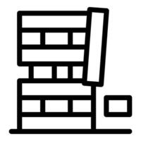 Wooden blocks tower game falling down with last piece removed vector