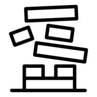 Wood blocks falling down from stack on white background vector