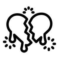 Melting broken heart is symbolizing sadness and pain vector