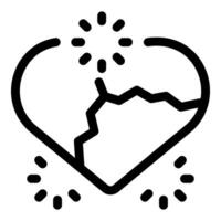 Broken heart suffering from heartache with light sparkles vector