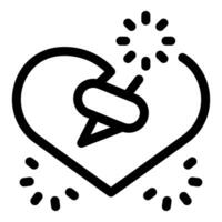 Heartbreak healing with bandage and sparkles, fixing broken heart concept vector