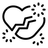 Broken heart exploding with light representing pain and suffering vector