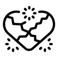 Broken heart shattering with explosions around showing heartbreak vector