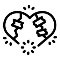 Broken heart being patched up with bandages symbolizing healing vector