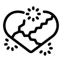 Broken heart icon showing the concept of heartbreak vector