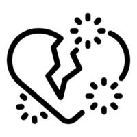 Broken heart experiencing emotional pain surrounded by sparkling lights vector