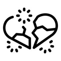 Broken heart exploding with shards flying, concept of painful breakup vector