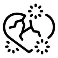 Broken heart icon representing heartbreak and sadness concept vector