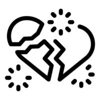 Broken heart exploding with particles symbolizing pain and suffering vector